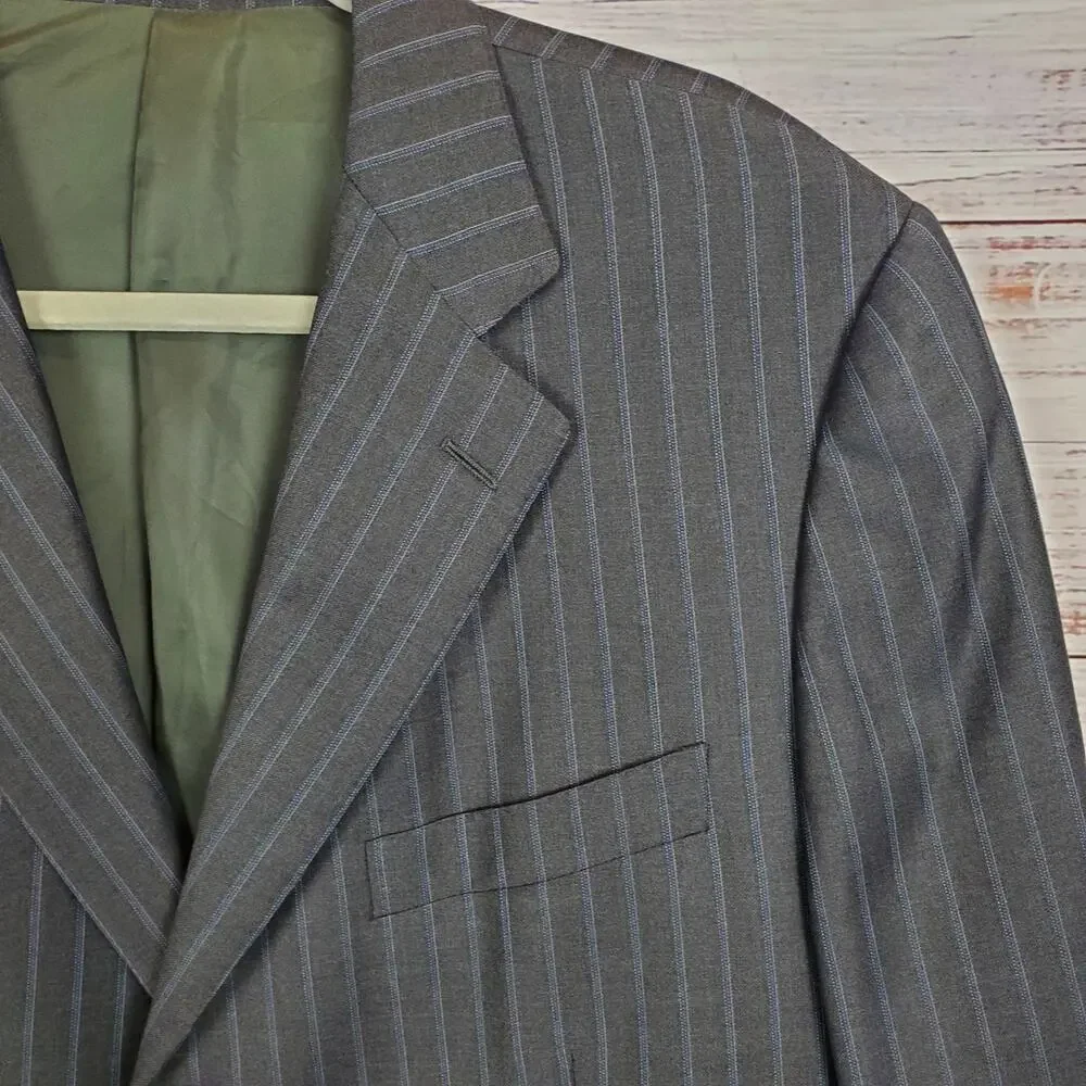Ermenegildo Zegna Trofeo Gray Suit Jacket 54R EU 44 US XL Wool Sport Coat Italy
